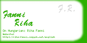 fanni riha business card